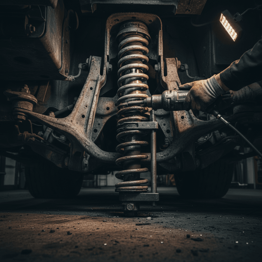 Suspension component repair work